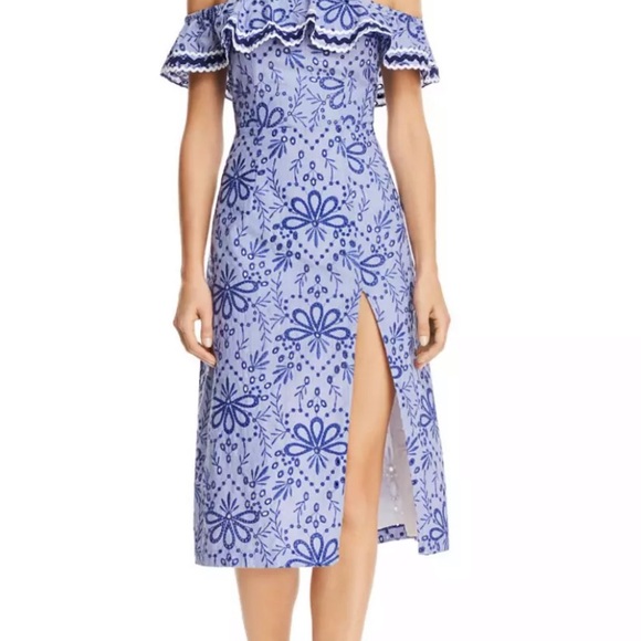 NWT Red Carter off the shoulder embroidered dress - Picture 3 of 11